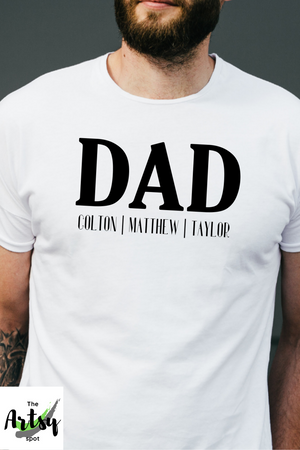 Pinterest photo of Personalized Dad shirt with Kid's names, Best Dad shirt, Father's day shirt for Dad with kid's names
