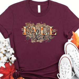 Fall vibes shirt with leopard print and buffalo plaid, Trendy fall shirt