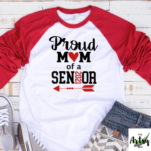 Proud mom of a 2021 senior 3/4 sleeve raglan shirt, proud senior mom t-shirt mom of a graduate raglan shirt mom graduation shirt Senior 2021