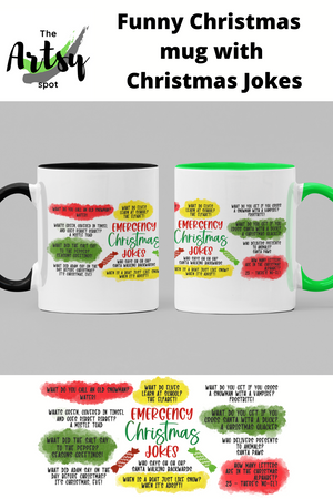 Coffee Mug with Christmas Jokes, Funny Coffee mug for Christmas decor