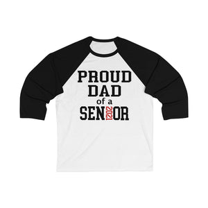 Proud Dad of a 2020 senior, 3/4 sleeve raglan shirt, Dad of a graduate raglan shirt, Dad graduation shirt, Grad party shirt