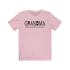 Personalized Grandma shirt with grandkid's names