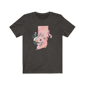 black heather  Rhode Island home state shirt, Watercolor Rhode Island shirt, feminine Rhode Island T-shirt