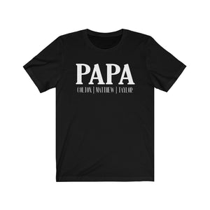 Personalized Papa shirt with kid's names, Custom Papa t-shirt with grandkids names, birthday gift for Papa