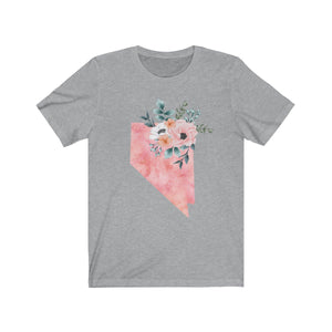 Athletic Heather Nevada home state shirt, Watercolor Nevada shirt, feminine Nevada T-shirt