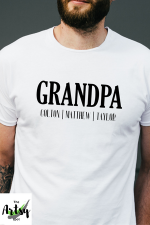Personalized Grandpa shirt with kid's names, shirt for Grandpa, Birthday gift for Grandpa