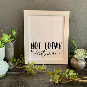 Not Today Satan framed picture, Prayer sayings, Prayer gifts