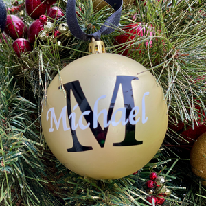 Personalized monogram Christmas Ornament, Ball ornament, Monogram ornament, dated Christmas ornament