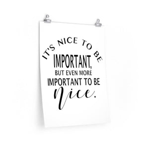 Be Nice Poster, high school classroom wall, corporate office decor, Doctor's office decor