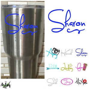 Personalized Tumbler Name DECAL, laptop name decal, car window name decal