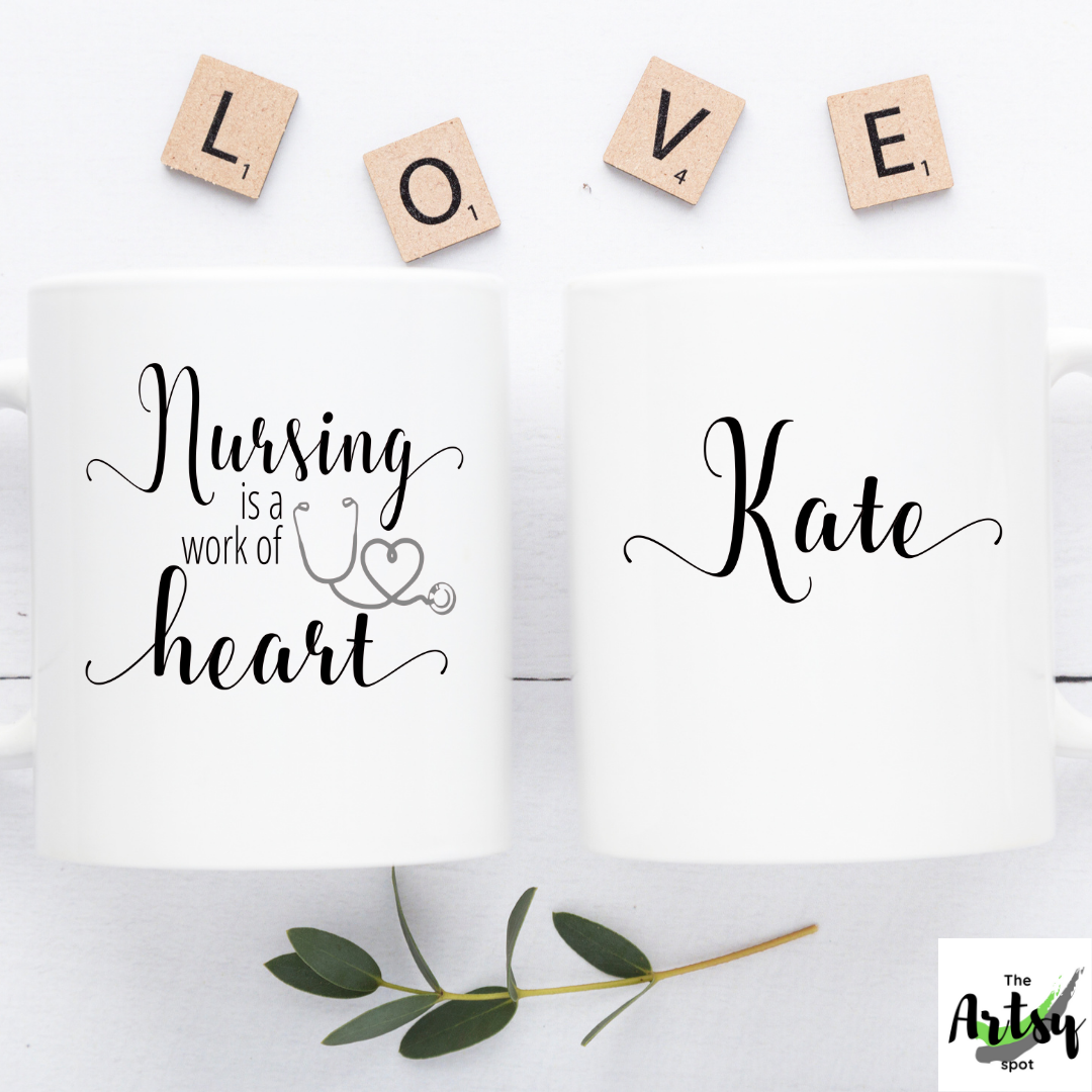 Personalized Nursing Is A Work Of Heart Photo Tumbler Cup, Nurse