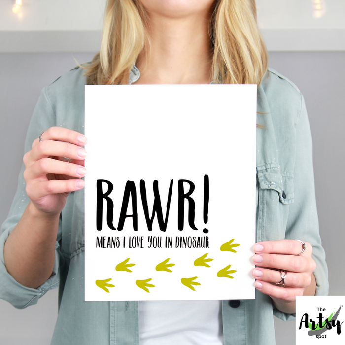 Rawr! Means I love You In Dinosaur Print