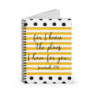 Jeremiah 29:11 journal, Christian Notebook, For I know the plans I have for you, bible study journal, to do list notebook, gift for College student