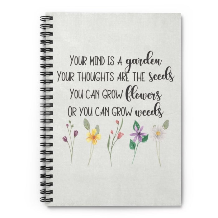 Your mind is a garden Your thoughts are the seeds You can grow flowers Or you can grow weeds, Inspirational Journal