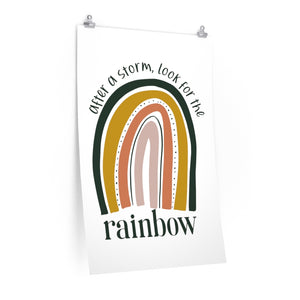 neutral rainbow decor, wall art print with rainbow and positive quote
