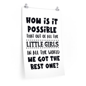 poster for a little girl's bedroom decor, girl nursery wall decor, playroom, girl quote poster 