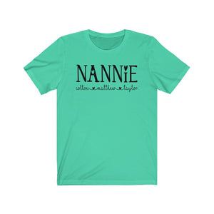 Nannie shirt with grandkids names, Custom Nannie shirt, Gift for Nannie, Personalized Nannie shirt, Birthday shirt for Nannie