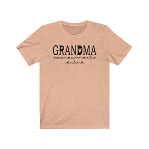 Personalized Grandma shirt with grandkid's names, Grandma t-shrit
