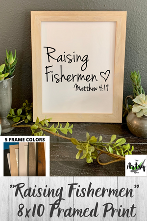 Raising Fishermen picture, FRAMED wall print, Pinterest Image