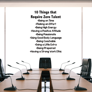 10 Things That Require Zero Talent Wall Decal, classroom Decor, Sales office decor, Employee workroom wall, High school wall decal