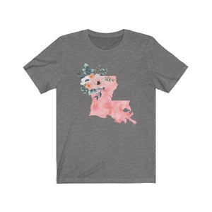 deep heather Louisiana home state shirt, Watercolor Louisiana shirt, feminine Louisiana T-shirt