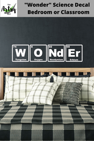 WONDER Decal with Periodic Table of Elements, back to school, science teacher decal