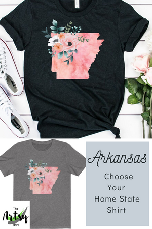 Arkansas Home State Shirt - Watercolor Arkansas shirt