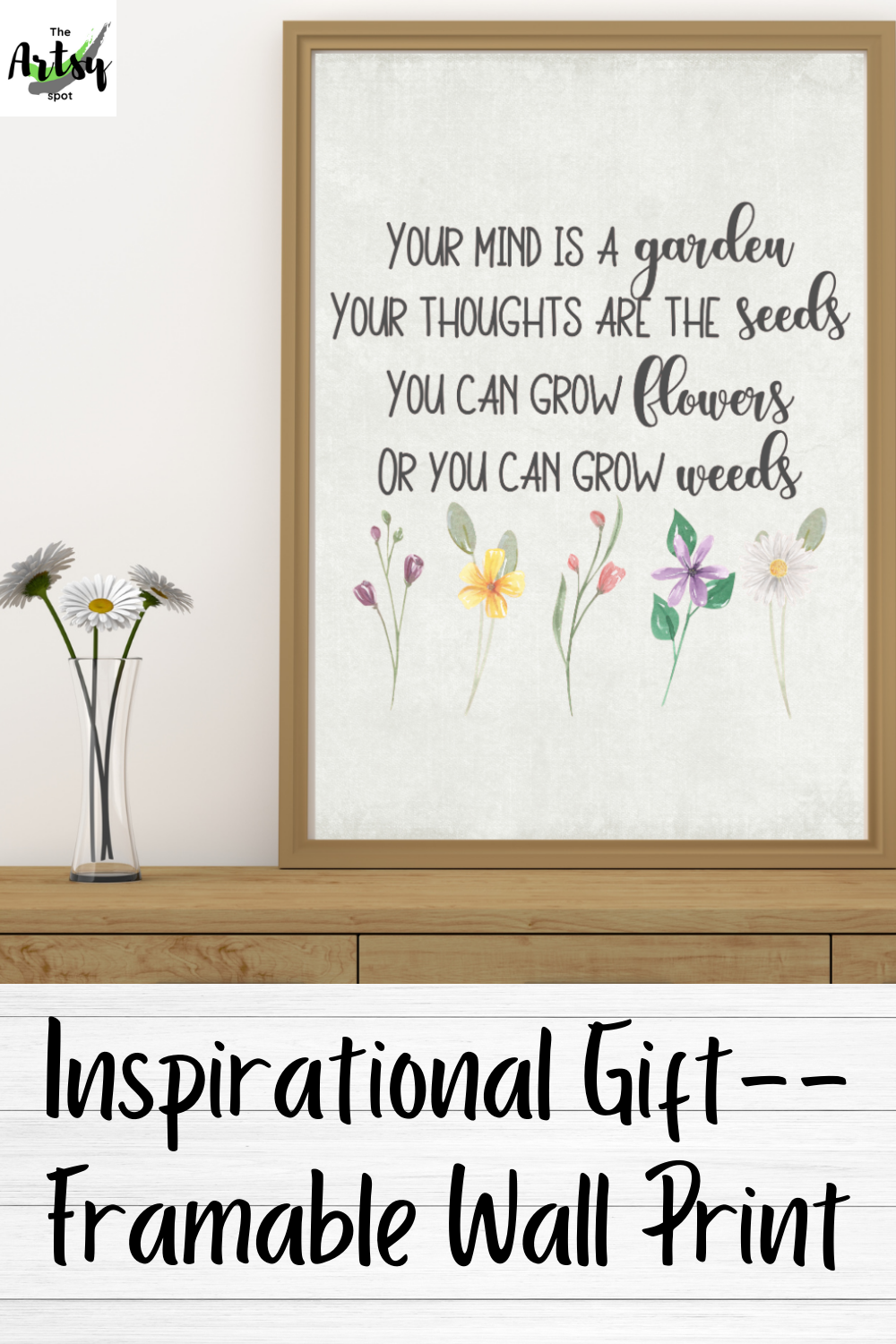 you mind is a garden your thoughts are seeds Your mind is a garden Your thoughts are the seeds You can grow flowers Or you can grow weeds, wall print