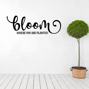 bloom where you, are planted, flowers decal, plant lady, bloom sticker