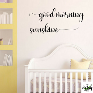 Good morning Sunshine wall decal, Good Morning decal, daily motivation, baby nursery decal