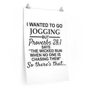 I wanted to go jogging ... poster, Funny gym poster, Gym quote wall art, Exercise picture, Home Gym decor poster, running quote wall art