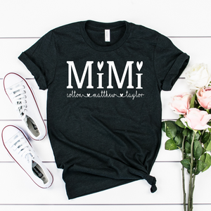 Personalized Mimi shirt with grandkid's names, Gift for Mimi, MOther's day gift