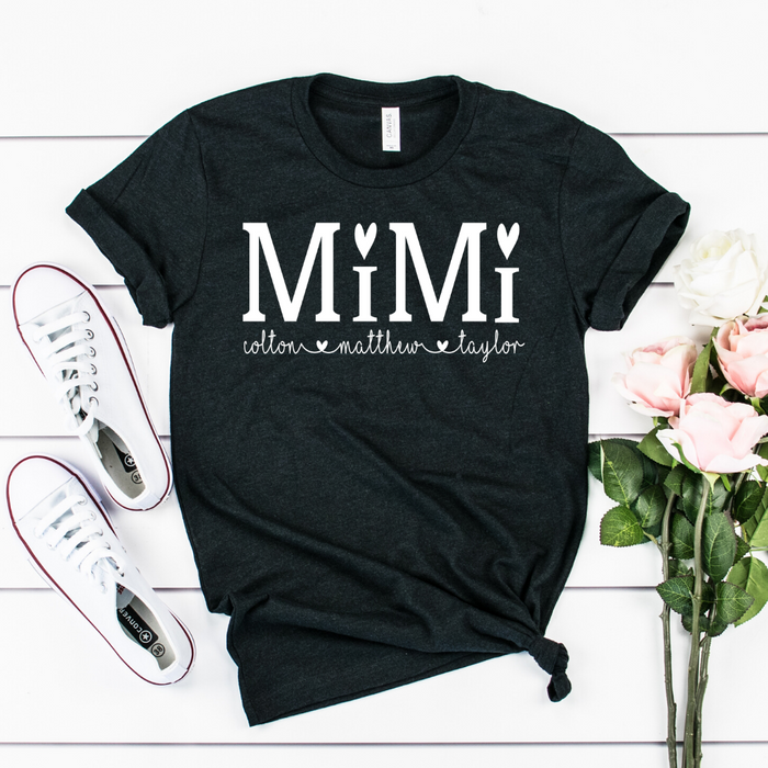 Personalized Mimi shirt with grandkid's names
