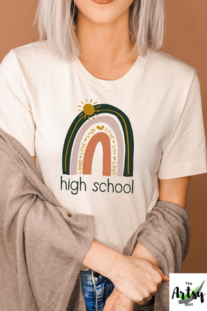 High school teacher shirt, Shirt for High School, Neutral Rainbow teacher shirt, Back to school shirt, The Artsy Spot