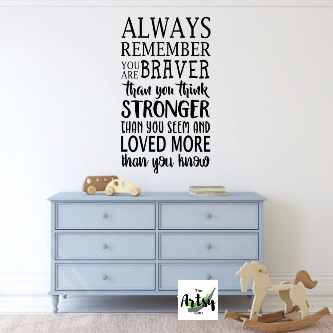 Always Remember You Are Braver Than You Believe Stronger Than 