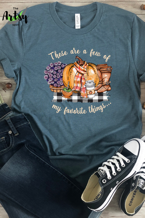 These are a few of my favorite things shirt, I love fall shirt, adorable fall shirt, cute fall t-shirt, cute shirt for fall, fall apparel