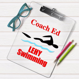 Swimming coach clipboard, Swimming coach gift, Diving coach gift