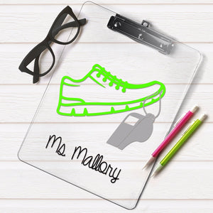 personalized clipboard, gift for a PE teacher, PE teacher gift, gym teacher gift, coach gift