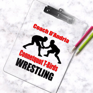 Personalized wrestling clipboard, personalized Wrestling coach gift