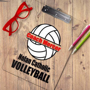 Personalized volleyball clipboard, Volleyball coach gift with coach name