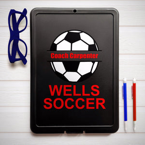 Example of the black storage soccer clipboard, design will be on the back