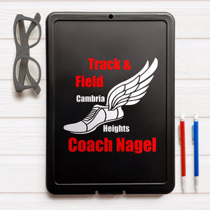 Black storage clipboard, track coach gift, personalized clipboard