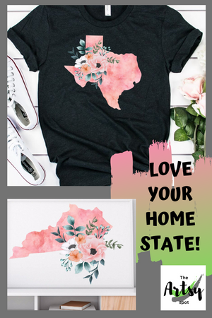 Texas Home State Shirt, Texas Home state wall print, Pinterest image