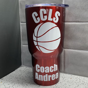 Basketball coach Gift, Basketball tumbler, Personalized tumbler gift for a basketball coach, Basketball mom tumbler