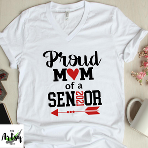 Proud mom of a 2020 senior t-shirt, mom of a graduate t-shirt senior mom shirt, 2020 graduation t-shirt Unisex V-Neck 