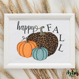 Happy fall print, Fall wall art, Fall home decor, Fall wall print, Fall picture, Trendy fall decor