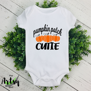 Pumpkin Patch Cutie, Cute Halloween baby shirt, Halloween onesie, Halloween infant bodysuit, Fall onesie, Fall infant bodysuit