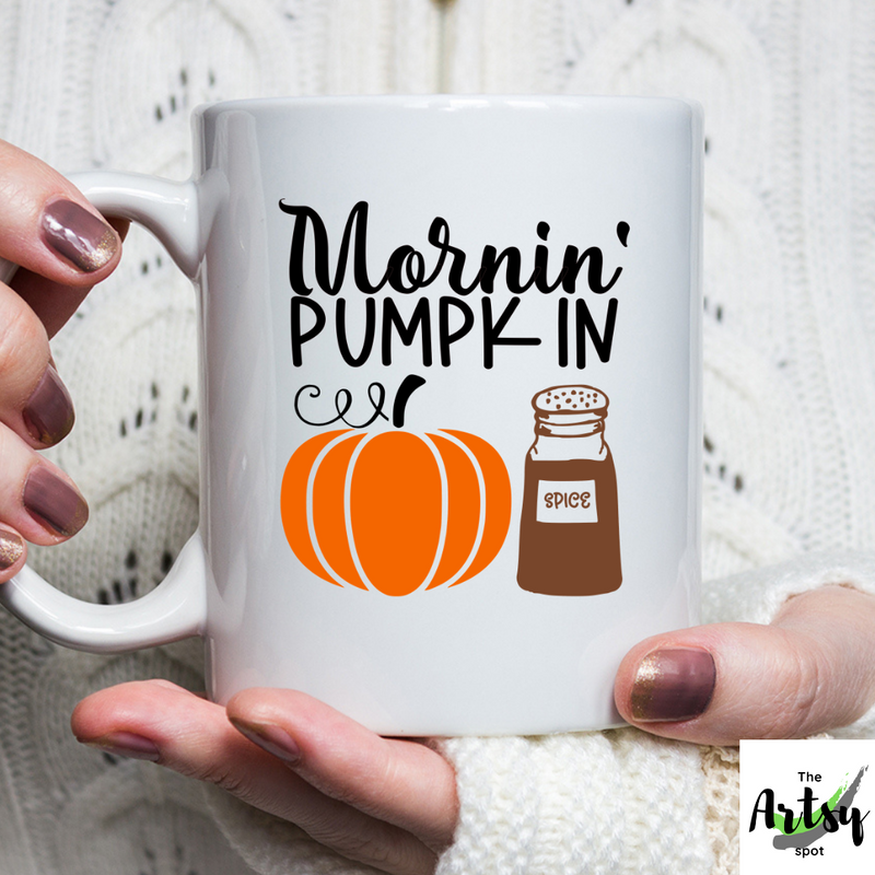 Maustic "Hello Pumpkin" Fall Coffee Mug - 15 Oz Ceramic Mug For Autumn, Thanksgiving, Seasonal Decor