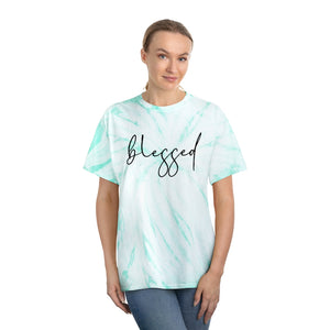 Blessed Tie-Dye Tee, blessed t-shirt in pretty cursive font