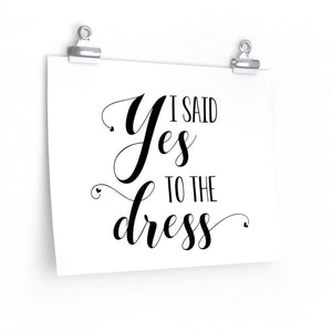 I said yes to the dress poster for social media, bridesmaid party